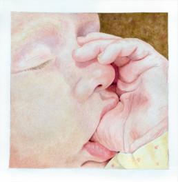 Baby sucking thumb - San Diego Artist Karen Jones