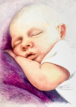sleeping baby - San Diego Artist Karen Jones